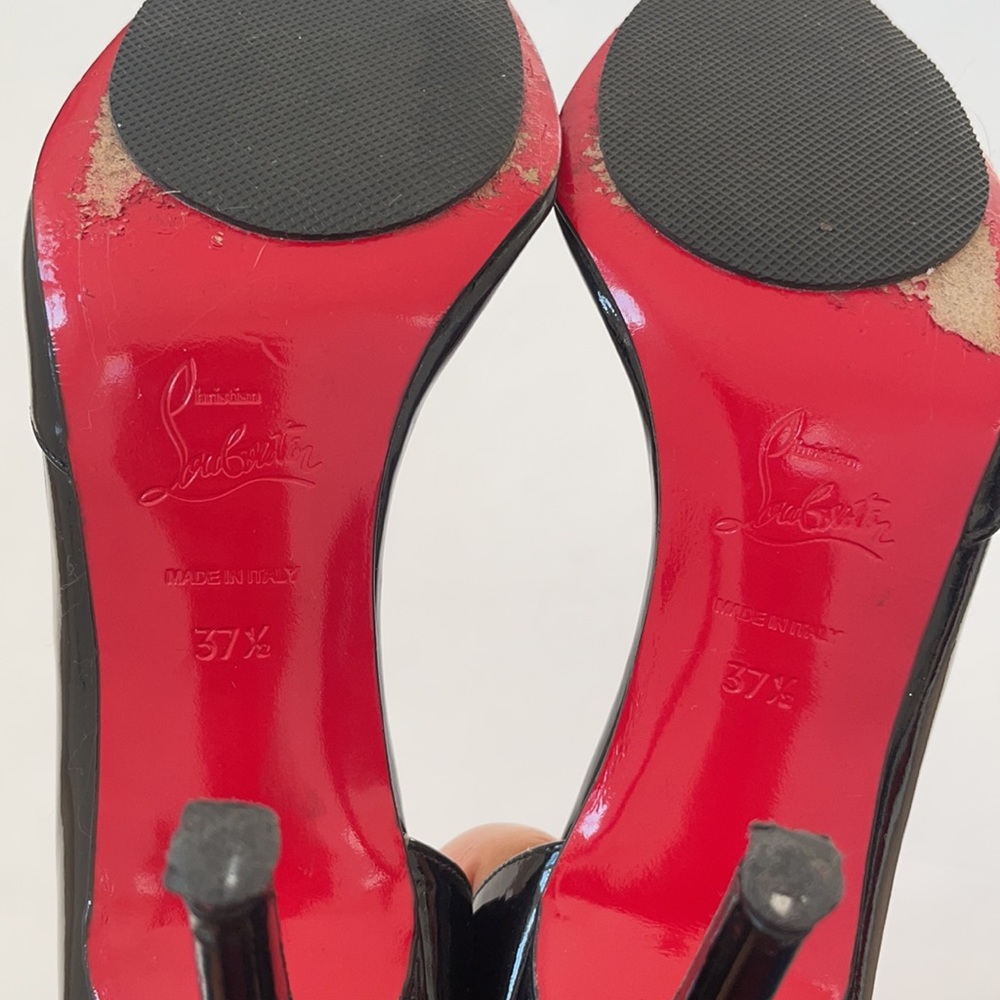 Christian Louboutin Black patent leather New Helmut 100mm pumps 37.5 - Picture 8 of 8